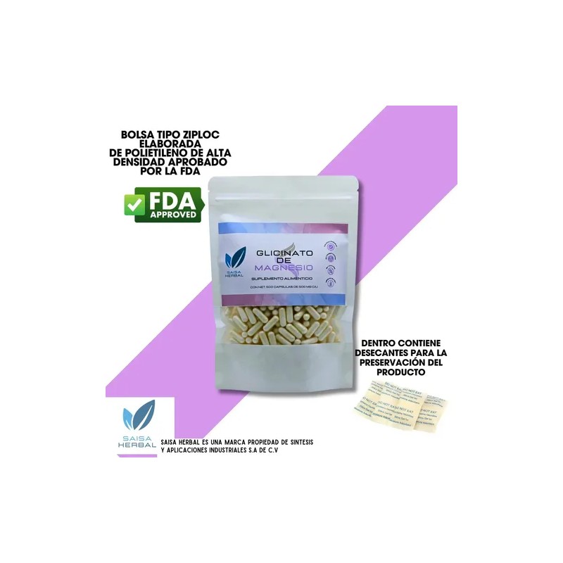 Glicinato Magnesio Bolsa 500 Capsulas