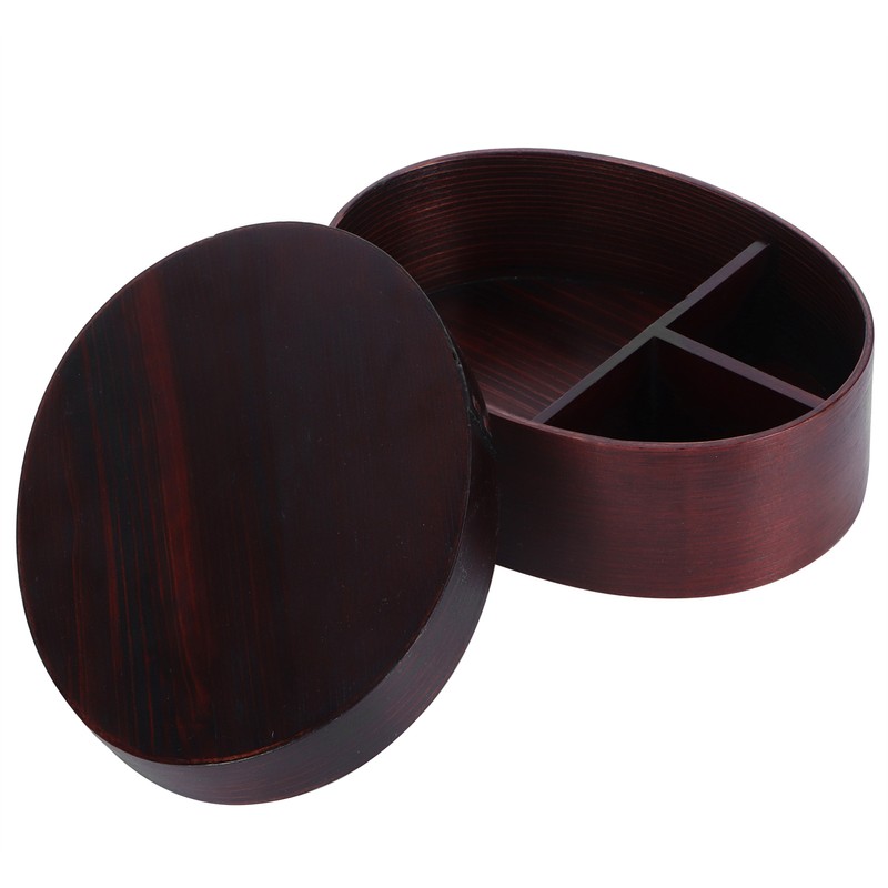 17.5x13.5cm Lunch Box Wooden Bento Box Portable Food Container for