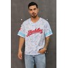 Men's Los Diablos Mexico Baseball Jersey Newspaper Print Style with