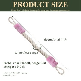 Door Cord Clamp Protection, Pack of 2 Clamping Protection for Doors, Door Stopper Latch Cotton, Door Stopper Latch Rope Door for Children Pets (Pink)