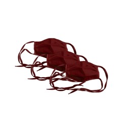 Funda facial ajustable de mezcla de algodón, paquete de 3, rojo, 5 x 4.5 x 0.5 pulgadas