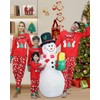 Linnhoy Family Christmas Pajamas Set-Matching Christmas Family Pajamas,Red Christmas PJ's