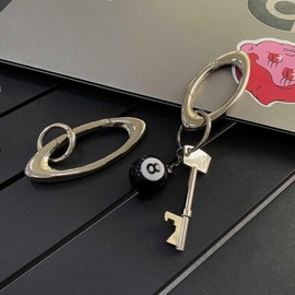 Cute Star Carabiner Clips Keychain Y2K Cool Heavy Duty Black Silver Starfish Carabiner Belt Loop Clip for Men Women Bag Purse Gift (Silver Without Star)