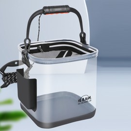 Oudoor Thicken Fishing Bucket Large Capacity Transparent EVA Water Bucket Travelling Camping Collapsible Fishing Bucket with Handle