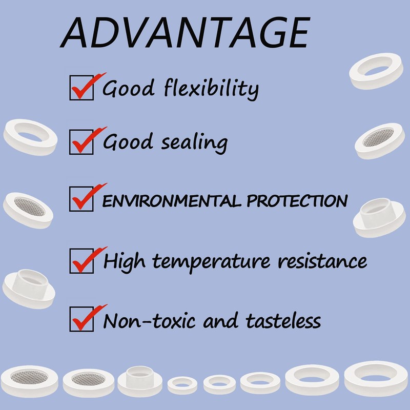 ZDBB 70 Pcs Plumbing Silicone Gasket Assortment Kit VMQ Silicone