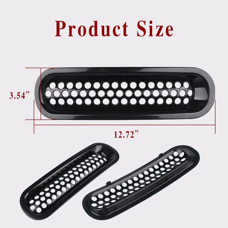 Mearo 7PCS Front Grill Mesh Inserts, Grill Inserts, Clip-on Grille