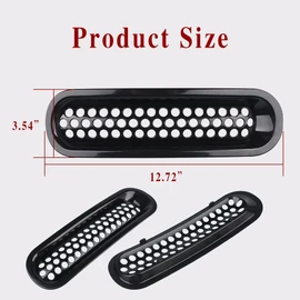 Mearo 7PCS Front Grill Mesh Inserts, Grill Inserts, Clip-on Grille Front Mesh Grille Inserts Compatible with Jeep JK Wrangler & Wrangler Unlimited 2007-2018 Universal for Jeep Wrangler Accessories