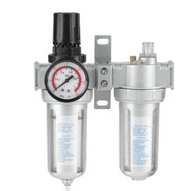Air Compressor Filter 1/2 Compressed Air Filter Kit Air Compressor Water Trap Filter Regulator Lubricator Air Pressure Compressor Filter Gauge Trap Oil Water Regulator Tools