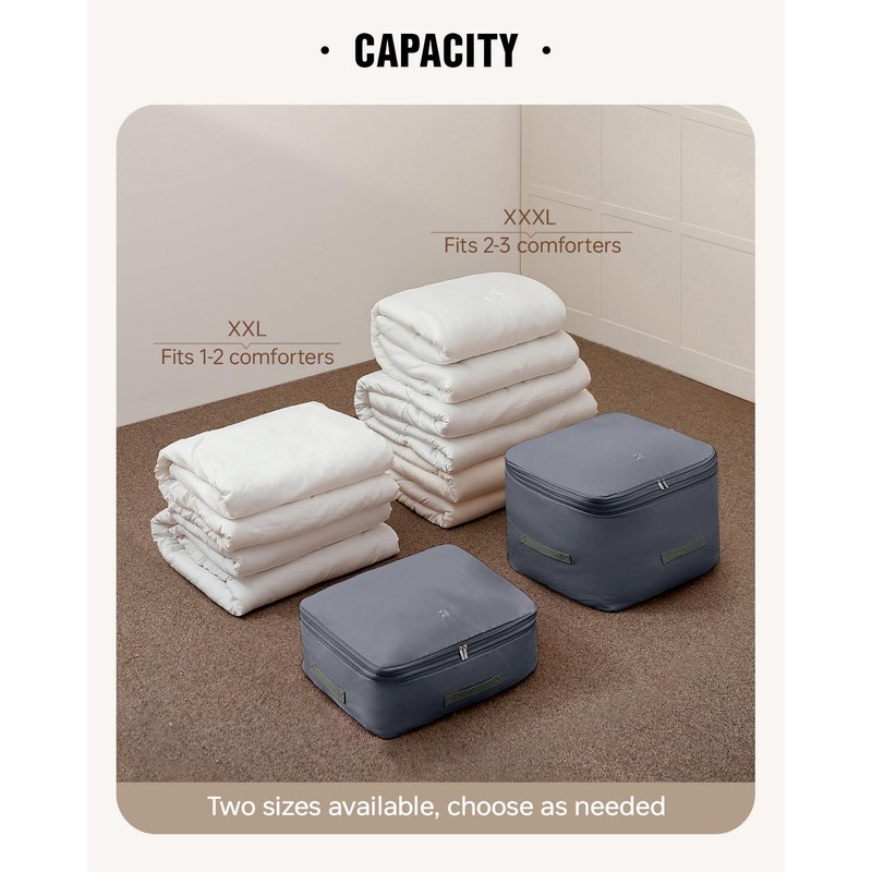 Eachy 3-Pack Comforter Storage Bag Blanket Storage Bags, Compression Storage
