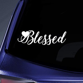 Bargain Max Decals Blessed Heart Sticker Decal Notebook Car Laptop 5.5" (White)
