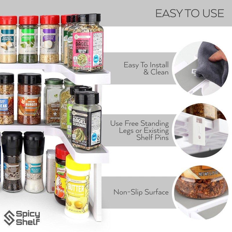 Spicy Shelf Deluxe - Expandable Spice Rack and Stackable Cabinet