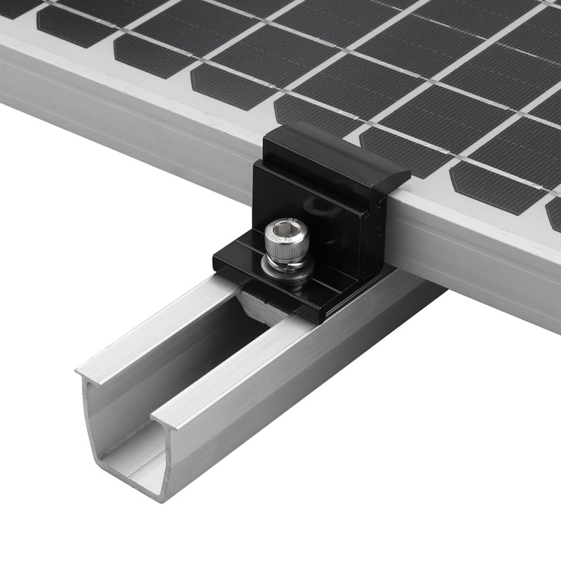 Anbte 10pcs Solar Panel Mounting Brackets 30-50mm Adjustable, Aluminum Solar