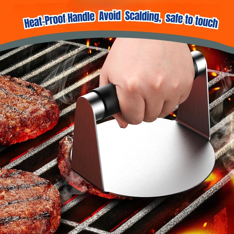 HTT Global Burger Press Kit with Burger Smasher, 12'' Smash