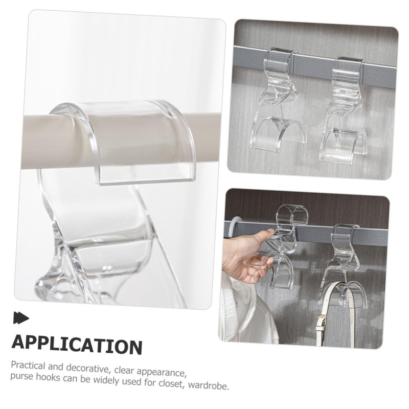 Hohopeti Acrylic Purse Organizer Hangers Set of 2 Hanging Hooks