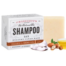 J·R·LIGGETT'S All-Natural Virgin Coconut and Argan Oil Shampoo Bar | Solid Dry Fragrance-Free Bar | Sulfate-Free With Antioxidants and Vitamins | 1 Pack | Virgin Coconut and Argan Oil | 3.5 Ounces | J·R·LIGGETT'S