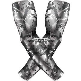 B-Driven Sports Youth Arm Compression Sleeves - Grey Camo - Football, Baseball And Other Athletic Activity. Potection & Cover Up During Activity. Youth Size