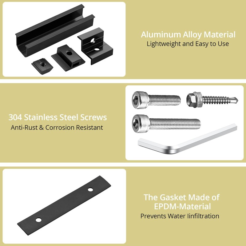 Anbte Solar Panel Mounting Brackets, Included 10 x 4.72 in