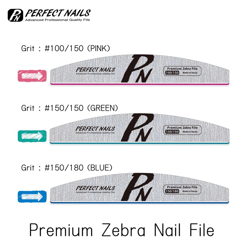 PERFECT NAILS Zebra File Nail File Nail Care File (Set