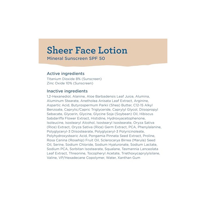 BLUE LIZARD Sheer Face Lotion - SPF 50+, 1.7 Oz