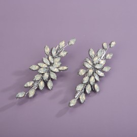 Rumtock 2 Piezas De Pinzas Para El Cabello Con Cuentas De Diamantes De Imitación De Plata Y Ópalo Para Bodas, Novias, Mujeres, Accesorios Para El Cabello Fáciles De Us Ópalo 1 Unidad (Paquete De 1)