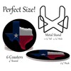 Texas State Flag Round Coasters Set of 6 - Abosrbent