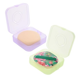 OHPHCALL 2pcs Wet Dry Powder Triangle Makeup Sponges Soft Velour Fluffy for Face Body Floral Print Non Absorbent Makeup Tools