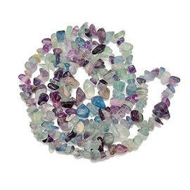 PLTbeads Gemstone Chips Natural Mutilcolor Fluorite 3-5mm Healing Crystals Waist Bracelets Necklace Kit Irregular Stone DIY Crafts Design Jewelry Making Approxi 32 inch