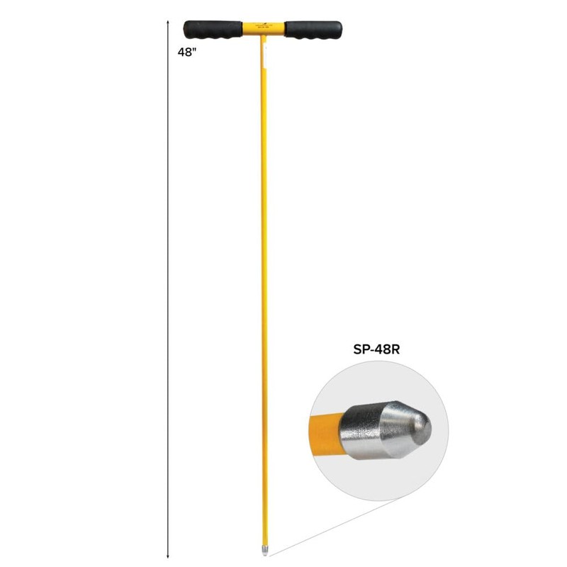 Non-Conductive Fiberglass Soil Probe - 48 Inch Length for Cable
