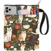 craspire Book Covers with Cat Motif, Book Protector with Flower