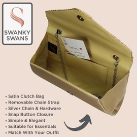 SwankySwans Women's Sophie Clutch Bag, Gold