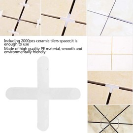 2000 Piezas de Espaciadores de Azulejos de 3mm de Nivelación de Herramientas de Mosaico de Plástico Cruzado Reutilizable para Espaciar Azulejos de Piso o Pared Nivelación de
