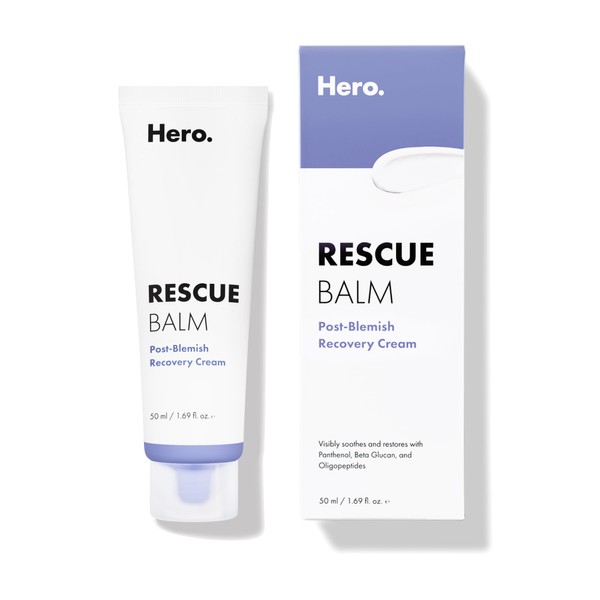 Rescue Balm Post-Blemish Recovery Cream from Hero Cosmetics - Intensive Nourishing and Calming for Dry, Red-Looking Skin After a Blemish - Dermatologist Tested (50 ml)
