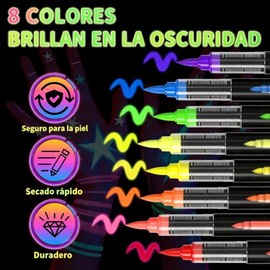 Pintura de Cara de Neón Brillante Uv Cera para Cabello