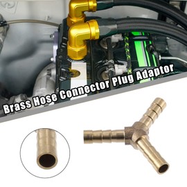 X AUTOHAUX 4 Pcs 6mm Y Shaped Hose Barb Brass Hose Fitting Connector Gold Tone