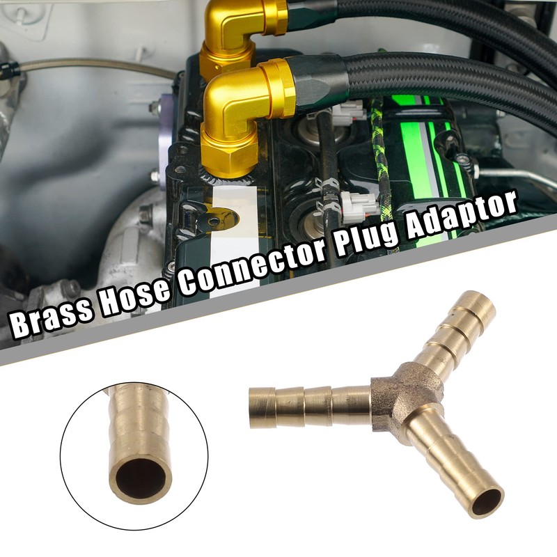 X AUTOHAUX 4 Pcs 6mm Y Shaped Hose Barb Brass