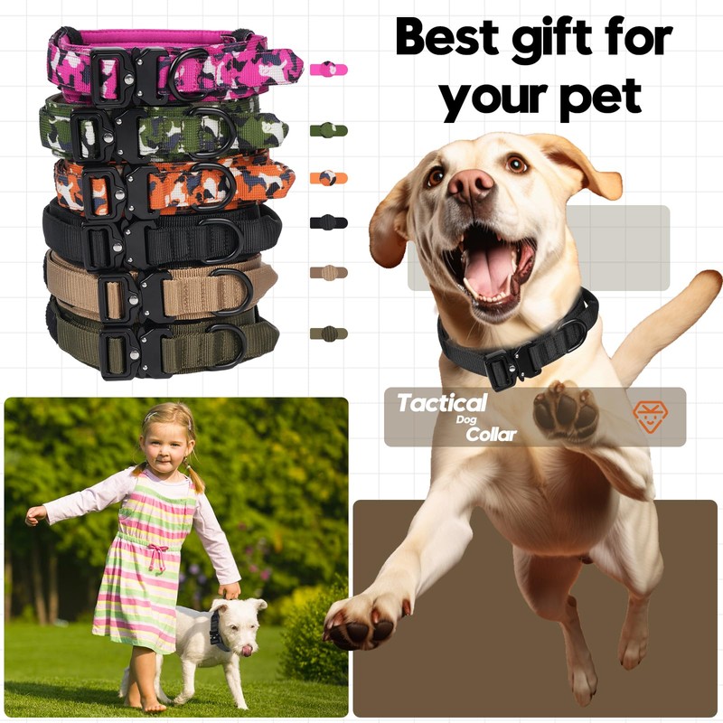 Relux Tactical Dog Collar (Black, X-Large)