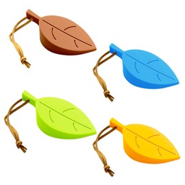 Rubber Door Wedge, Pack of 4 Door Stopper, Floor Rubber Door Stopper, Leaf Shape Wedge, Non-Slip Rubber Wedge, Funny Window Stopper Protection for Balcony Door, Study, Children's Room, Blue, Green,