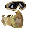 AOUTACC Airsoft Protective Gear Set, Half Face Mesh Masks with