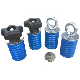 GripPRO ATV Anchors - Lock & Ride Tie Down Anchors for Polaris Ranger & General 1-7/16" Bed Holes - Secure Gear, Coolers, Tools - Not for RZR or Sportsman (2 Knob + 2 Eyelet Lock, 4)