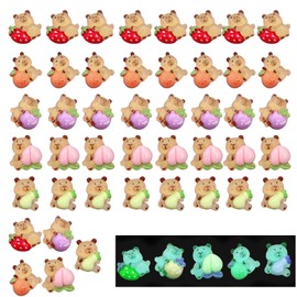 KSVFTB Resin Animals, Mini Resin Capybara, 50 Pack Small Resins Animal, Tiny Resins Animals for Home Decor, Office Desk, Gift Giving, DIY Craft Projects