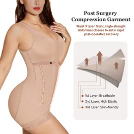 SHAPSHE Fajas Moldeadoras De Cintura Y Abdomen Tummy Control Shapewear Post Surgery Compression Garment Plus Size Butt Lifter Body Shaper