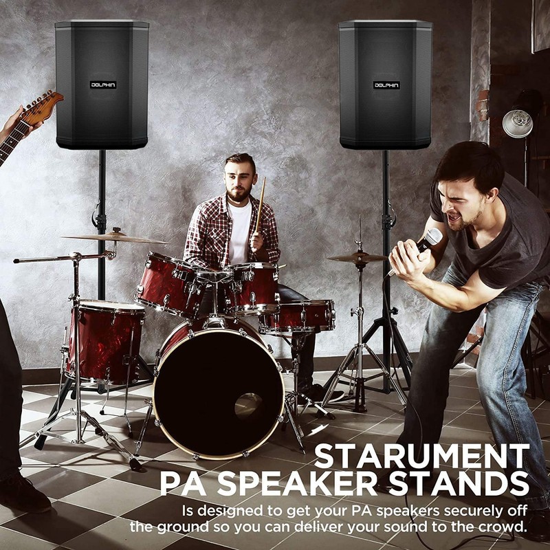 Dolphin ST-200 Speaker Tripod Stand - Adjustable Height from 38"