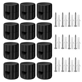 QuirkLz Pack of 12 wall and ceiling pins, for textile cables, two-piece monkey swing, surface-mounted cable holder for lamps, suitable for monkey swing lamp, DIY installation projects, with screws and