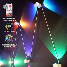 Monster Sconce Lights, RGBW+IC Multi-Colored & Multi-White, 5 Double-Sided LED Sconce Lights, App & Voice Control, Sound Reactive, Razer Chroma, Dimmable, Scheduling, Works with Alexa, Siri, Google