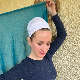 Wrapunzel Head Wrap Shaper Volumizer- Signature Ultimate Wendy Cloud9 - Black White - Natural Looking -Tichel Hijab