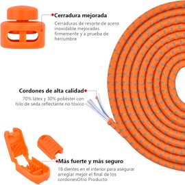 Agujetas Elasticas, Cordones para Tenis, Cordones sin Atar, Cordones Reflectantes para Zapatillas de Deporte, con Sistema de Cierre Rápido sin Atar, Talla Única para Niños y Adultos