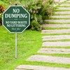 No Dumping No Yard Waste No Littering Sign, 10"W x