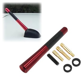 Audio Fan Car Radio Antenna Car Antenna 12cm Roof Antenna Powerful FM/AM Reception Carbon Fiber Antena Red