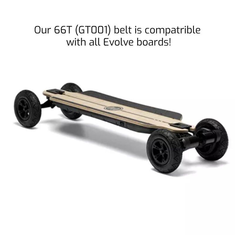 Evolve Electric Skateboard Belts 66T GT001 (2 Belts) for GTR