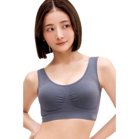 [VIAGE] Beauty Up Night Bra, Underarm High Design, Wireless, Back Compression Design, No Tightening Feeling (S, Blue Gray)